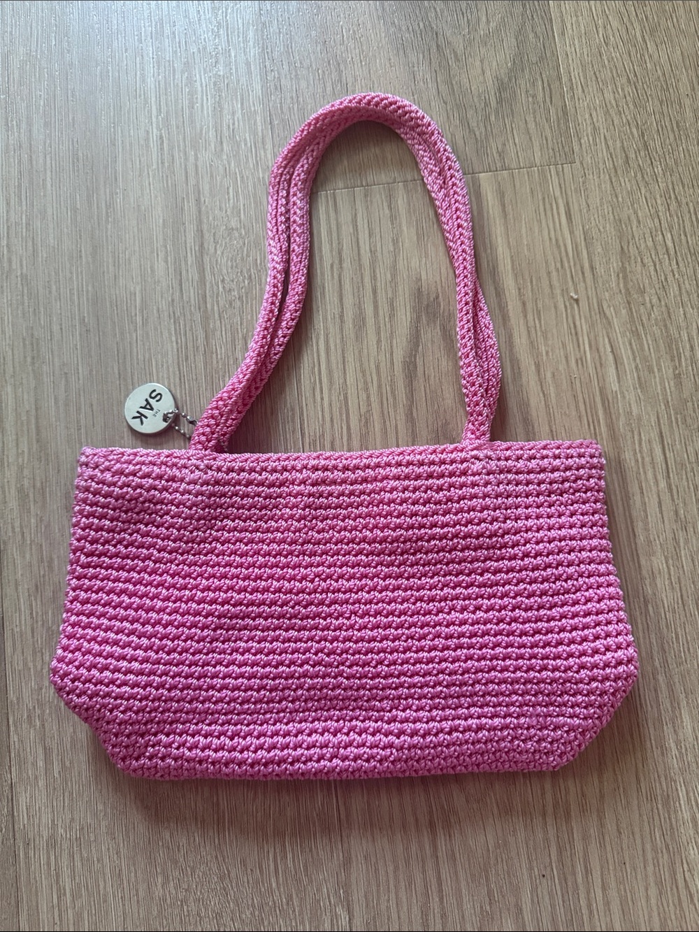 The Sak Pink Crochet Tote Bag - Lightweight Shoulder Bag